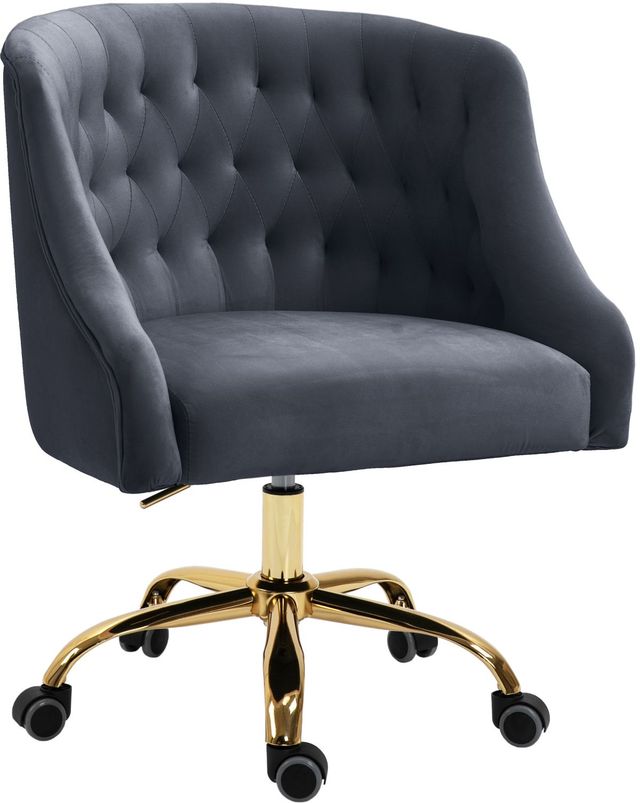 Meridian Furniture Arden Grey Velvet Office Chair-0
