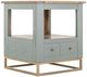 International Furniture Direct Timber Brown/Green End Table with Gold Base-3