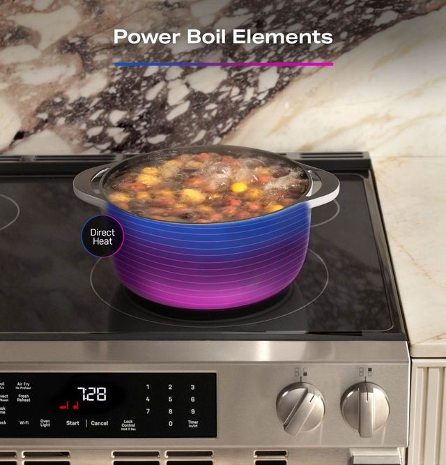 GE Profile™ 30" Fingerprint Resistant Stainless Steel Smart Slide In Induction Range with No Preheat Air Fry and EasyWash™ Oven Tray-19