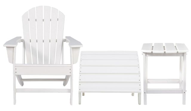 Signature Design by Ashley® Sundown Treasure 3-Piece White Outdoor Seating Set-0