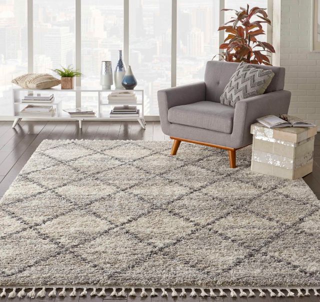 Nourison Home™ Oslo Shag Ivory/Gray 5'x8' Style 1 Area Rug-1