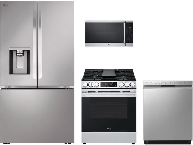 LG 4 Piece PrintProof® Stainless Steel Gas Kitchen Package-0