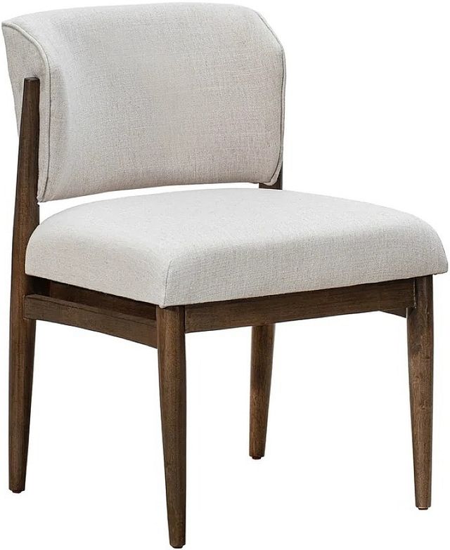 LH Home Fritz Athens Chestnut/Linen Taupe Dining Side Chair-0