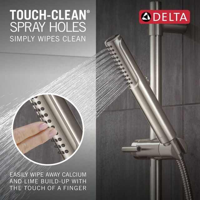 Delta Universal Showering Components Lumicoat® Stainless 2-Setting Hand Shower with ProClean™ Spray and Slide Bar-4