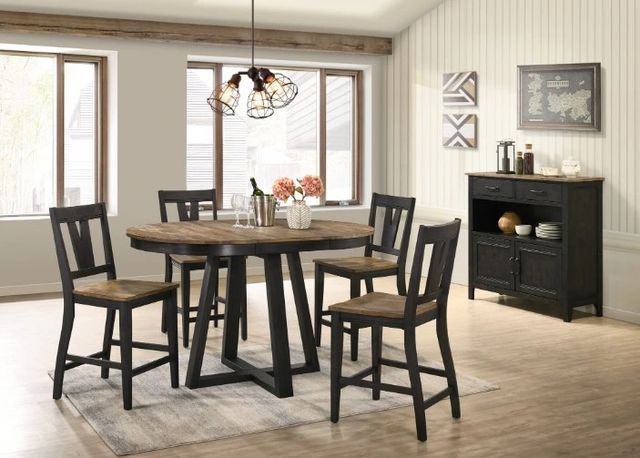 Intercon Harper Pecan Top Round Counter Table with Brushed Brown Base-1