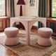 TOV Furniture Tomlin 3-Piece Light Pink Game Table and Two Ottomans Set-1