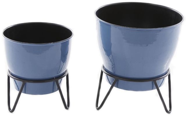 Deco Marche 2-Piece Blue Planter Set-0