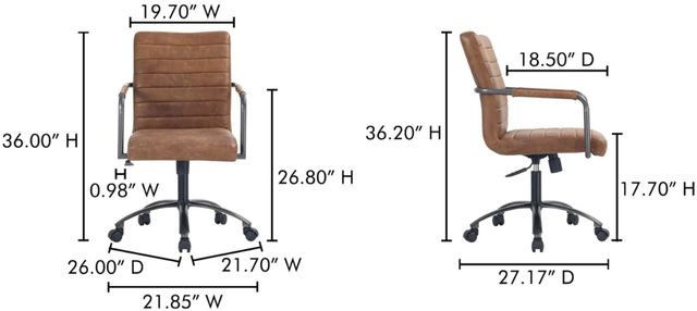 Moe's Home Collection Roy Road Brown Office Chair-2