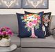 Stylecraft Tinck Dark Blue/Light Green Velvet Throw Pillow-4