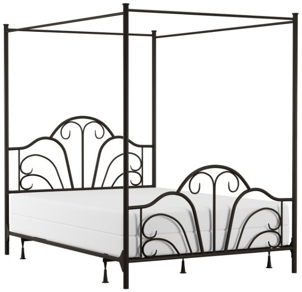 HH2 Home Dover Textured Black Full Canopy Bed-1