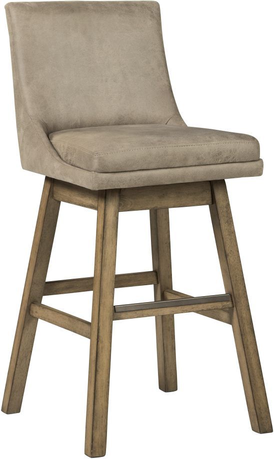 Signature Design by Ashley® Tallenger Tall Beige Upholstered Swivel Bar Stool -0