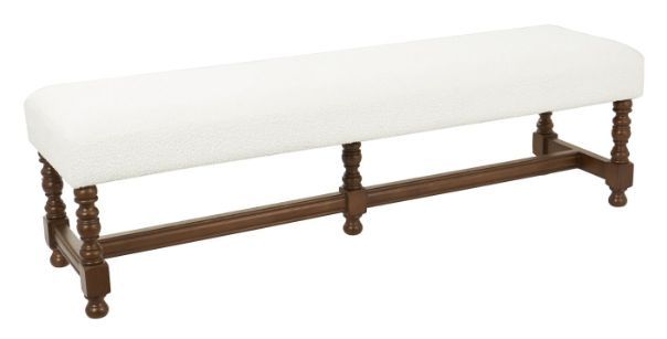 Deco Marche Cream Fabric Bench-0