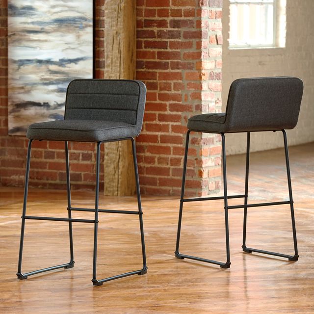 Signature Design by Ashley® Nerison 2-Piece Gray/Black Bar Stool Set-2