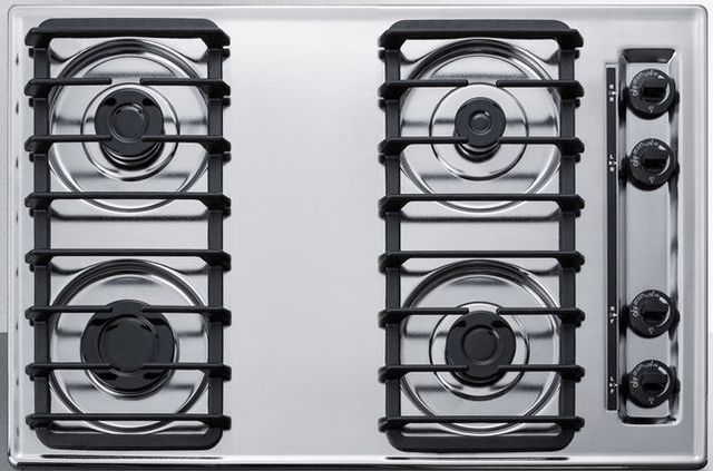 Summit® 30" Chrome Gas Cooktop-0