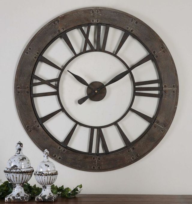 Uttermost® Ronan Bronze/Gray Wall Clock-1