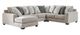 Benchcraft® Ardsley 2-Piece Pewter Sectional with Ottoman-1