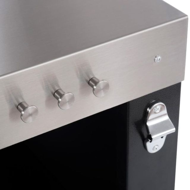 Alfa 28" Multi-Functional Base & Prep Station Silver Black-1