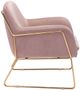 Zuo® Nadir Pink and Gold Arm Chair-2