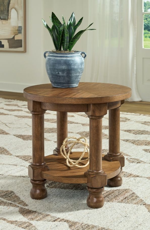 Signature Design by Ashley® Chadworth Medium Brown Round End Table-1