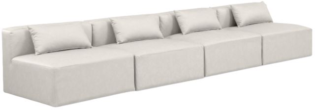 Meridian Furniture Cube 4-Piece Cream 144" Modular Sectional Armless Sofa-0
