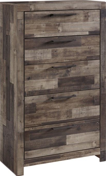 Benchcraft® Derekson 4-Piece Multi Gray Queen/Full Panel Bed Bedroom Set-4