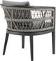 Armen Living Zella Light Gray Aluminum/Rope Outdoor Dining Arm Chair-4