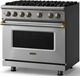 Viking® 5 Series 36" Stainless Steel Pro Style Gas (LP) Range with Brushed Brass Trim-2