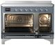 Ilve® Majestic III 48" Blue Gray Pro Style Induction Range with Solid Door and Chrome Trim-1