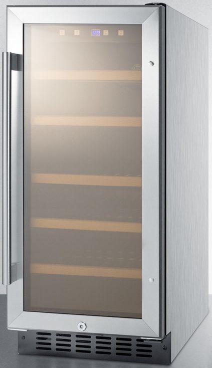 Summit® 2.2 Cu. Ft. Stainless Steel Wine Cooler-1