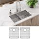 Elkay Crosstown® Polished Satin 33" 3-Hole Equal Double Bowl Dual Mount Sink Kit-4