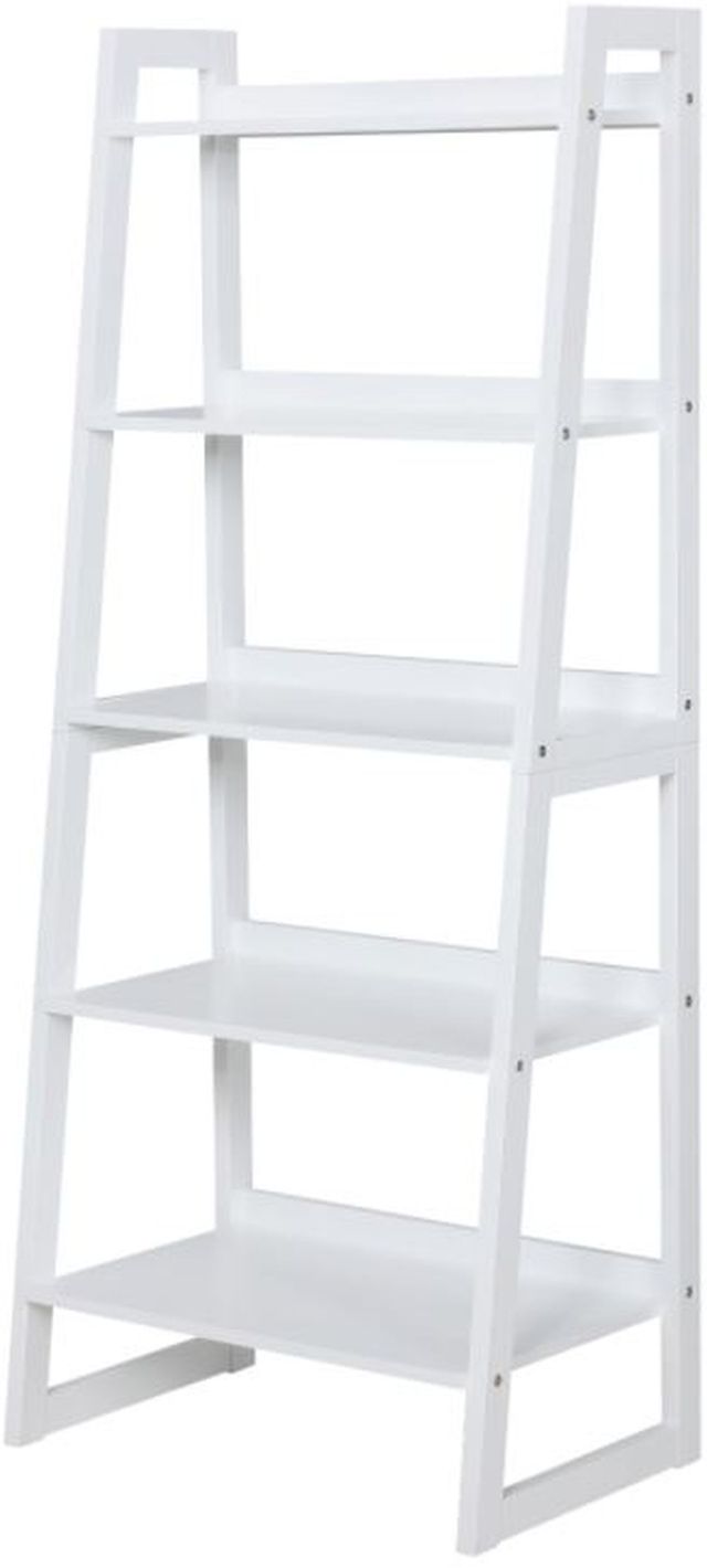 Coaster® White 5-Shelf Ladder Bookcase-0