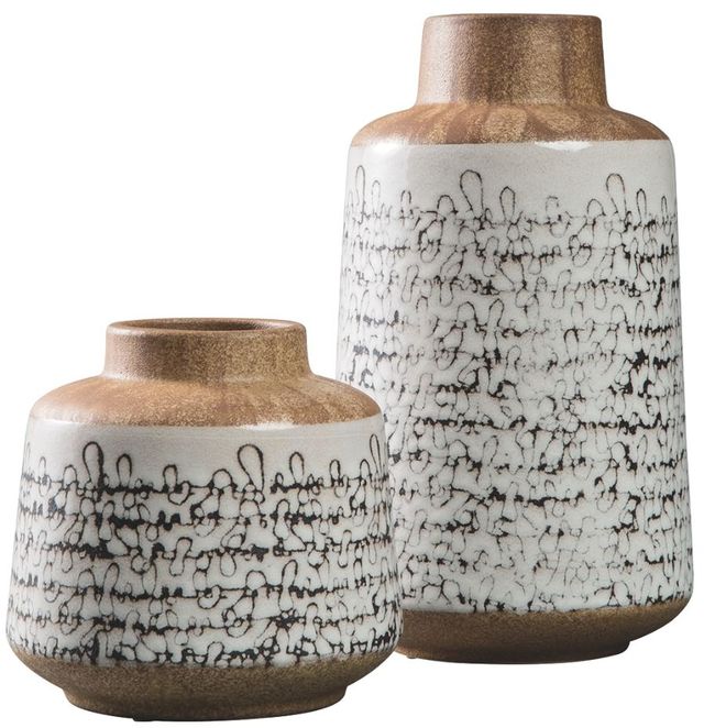 Signature Design by Ashley® Meghan 2-Piece Black/Tan Vase Set-0