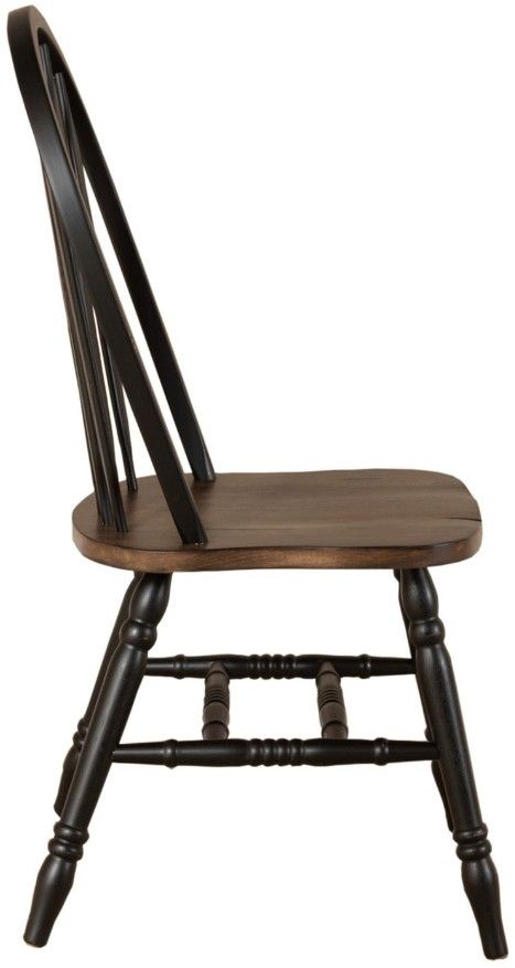 Liberty Furniture Carolina Crossing Antique Honey/Black Windsor Side Chair-3