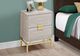 Monarch Specialties Inc. Beige Marble 24"H Two Drawers Accent Table with Gold Metal Base-2