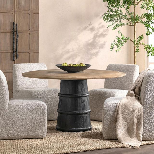 Classic Home Lunen Soft Reef Noir 55" Round Dining Table-1