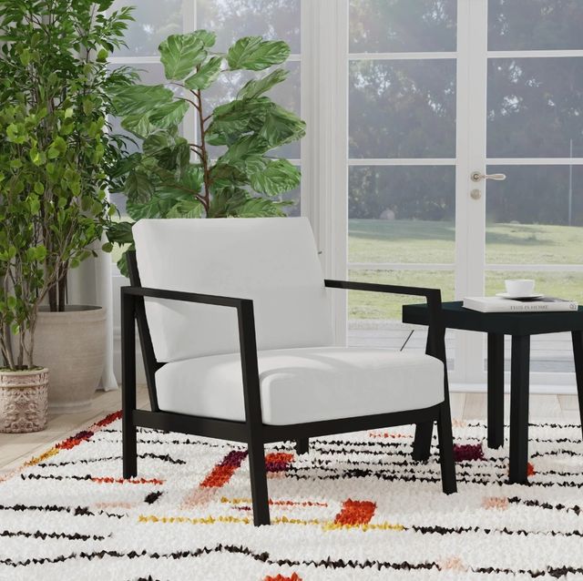 Linon Alora Natural Aluminum/Fabric Outdoor Armchair-1