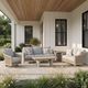 Signature Design by Ashley® Alden Peak Beige/Light Gray Fabric/Wicker/Wood Outdoor Loveseat with Cushion-0