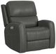 Flexsteel® Linden Charcoal Power Swivel Gliding Recliner with Power Headrest, Lumbar, Heat and Massage-0