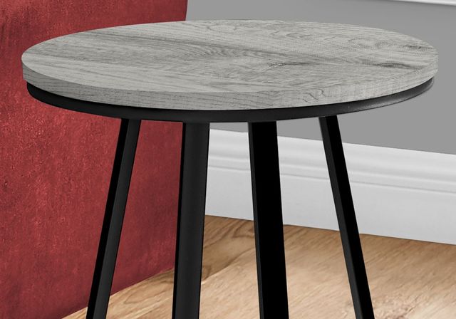 Monarch Specialties Inc. 22"H Grey Accent Table with Black Base -2