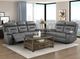 Homelegance® Laconia Dark Gray Leather Power Double Reclining Loveseat-1