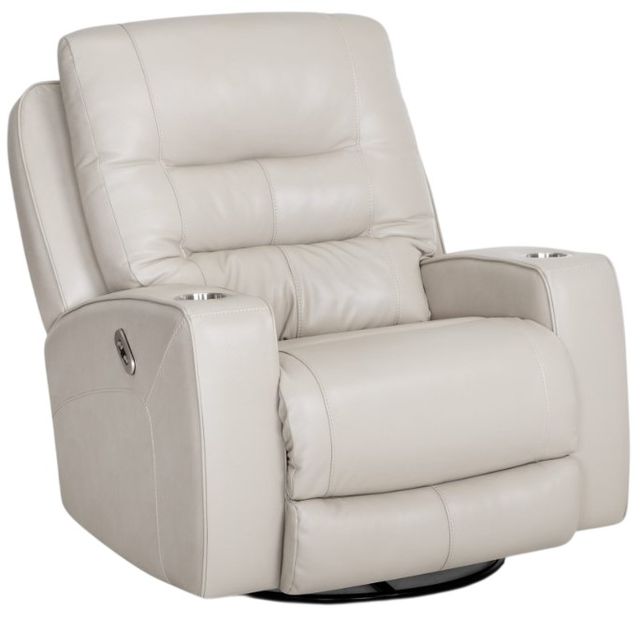 Franklin™ Aspen Holt Stone Leather Dual Power Swivel Rocker Recliner with Power Headrest-0