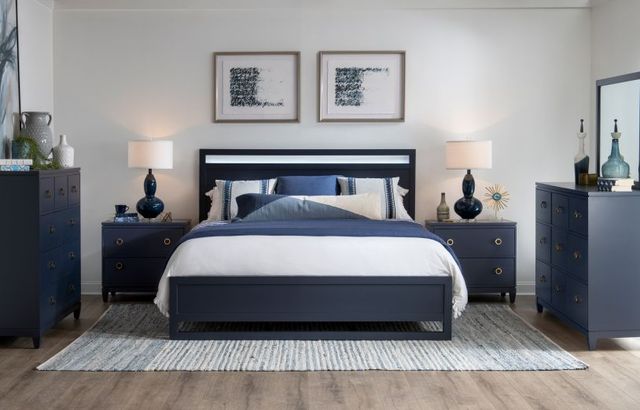 Legacy Classic Summerland Inkwell Blue King Panel Bed-1