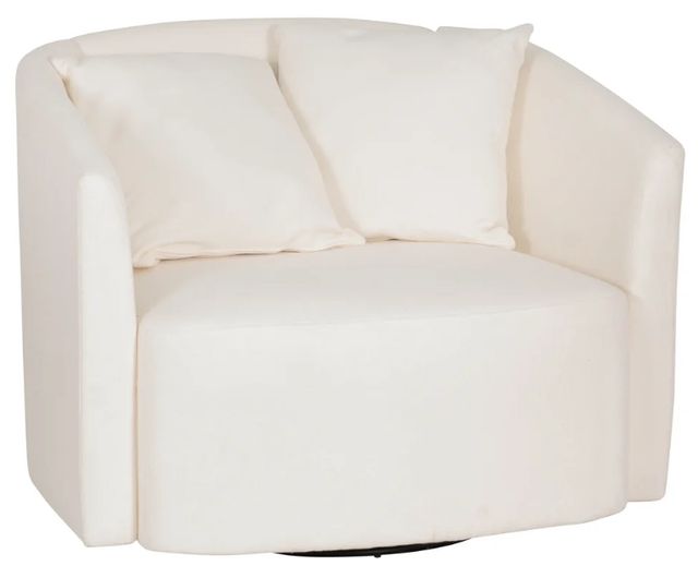 Powell® Ruby White Sherpa Swivel Chair-0
