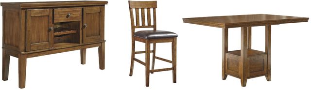 Signature Design by Ashley® Ralene 8-Piece Medium Brown Counter Height Dining Set-0