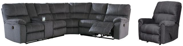 Signature Design by Ashley® Urbino 4-Piece Charcoal Reclining Living Room Seating Set-0