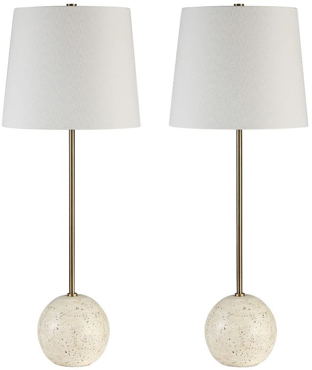 Renwil® Everren Davide 2-Piece Cream Table Lamp-0