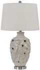 Cal® Lighting & Accessories Leland Glazed Ivory Table Lamp-0