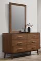Furniture of America® Lenzburg 4-Piece Walnut/Beige Queen Bedroom Set-5
