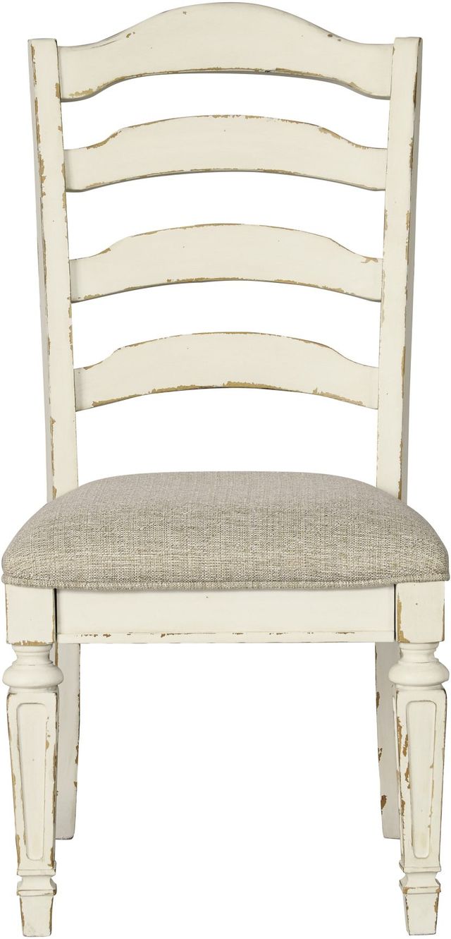 Signature Design by Ashley® Realyn Brown/Chipped White Upholstered Dining Side Chair-1