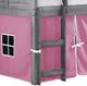 Donco Kids Louver Pink/Antique Gray Youth Twin Loft Bed with Tent Kit-2